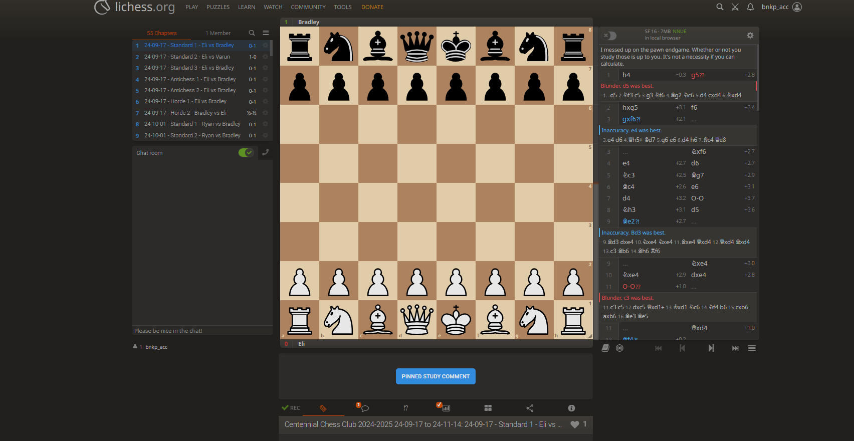 One of our game studies, updated frequently by Bradley.